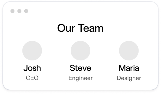 Team Section preview